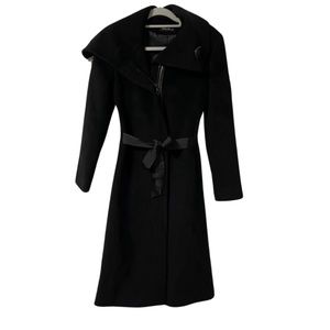 Searle 100% Wool long black coat classy sophisticated office‎ business casual